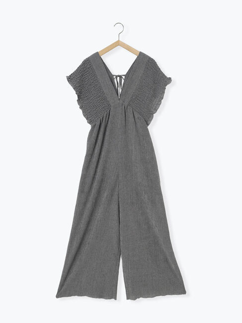 Samansa Mos2 blue「楊柳ワイドロンパース」|その他|