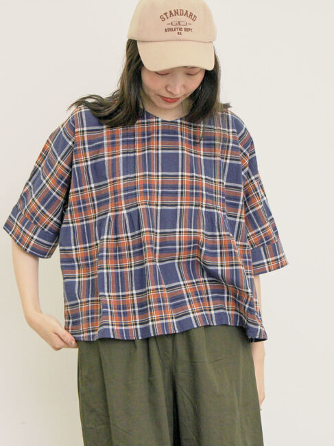 Samansa Mos2「◎チェック柄前後2WAYブラウス」|シャツ・ブラウス|