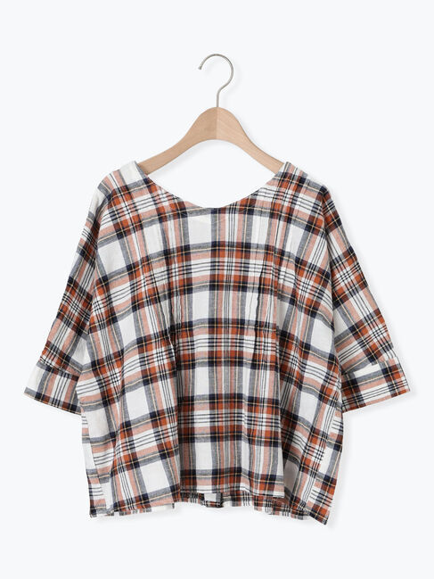 Samansa Mos2「◎チェック柄前後2WAYブラウス」|シャツ・ブラウス|