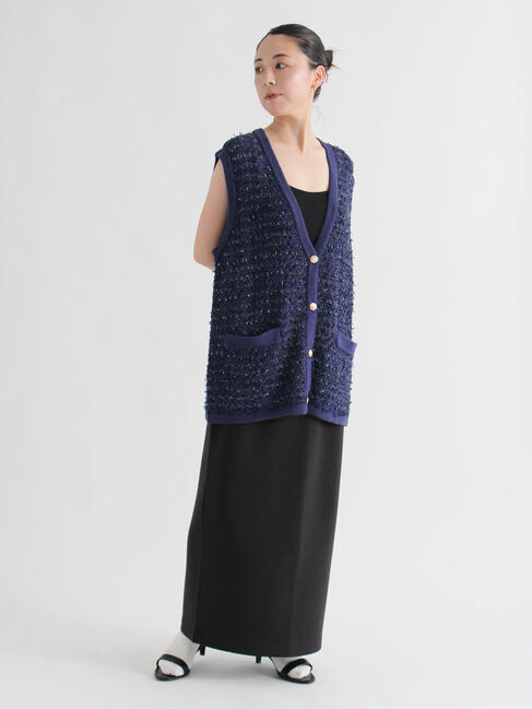 sm2rhythm「ツイード風ニットジレ」|ダウンベスト・ベスト|