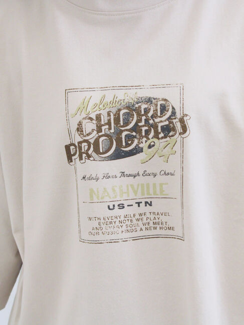 Samansa Mos2 blue「ヴィンテージ風プリントTシャツ」|Tシャツ・カットソー|