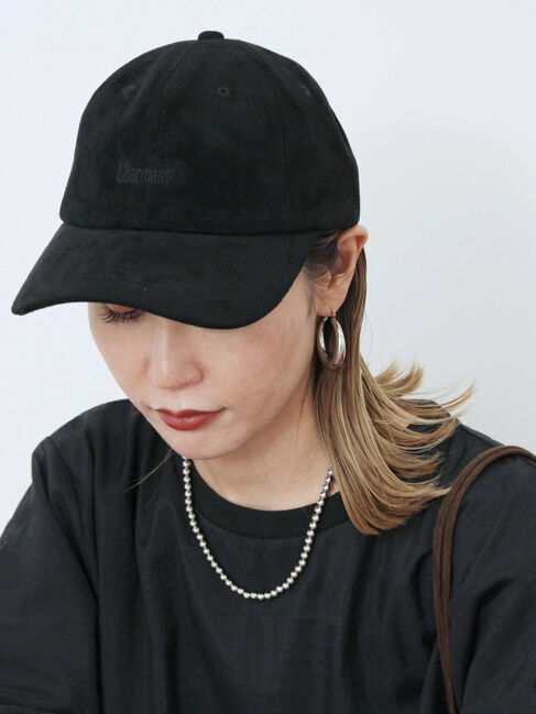 Samansa Mos2 blue「スエードロゴ刺繍キャップ」|その他|