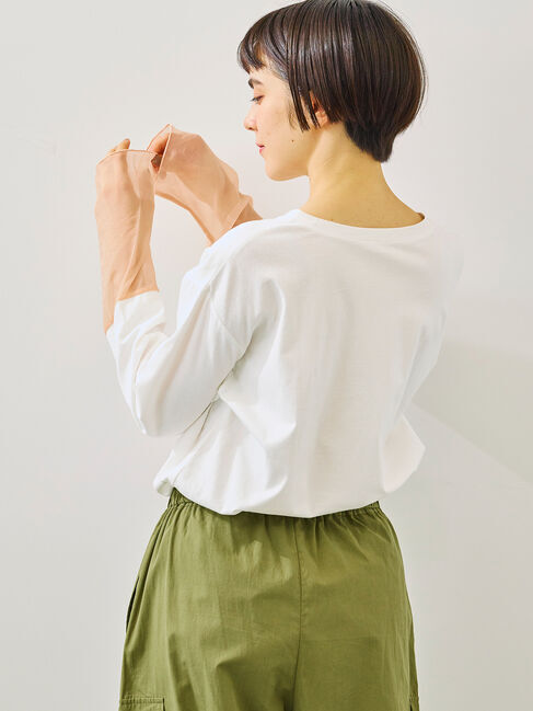 SM2「袖口シアー切替ロゴプリントカットソー」|Tシャツ・カットソー|