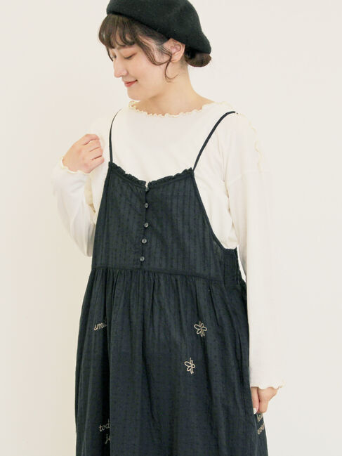 Samansa Mos2「ランダム刺繍入りワンピース」|ワンピース|