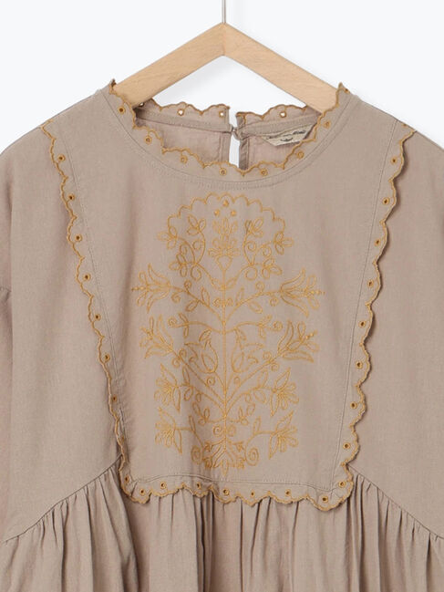 Samansa Mos2「【S/Mサイズ】配色刺繍ワンピース」|ワンピース|