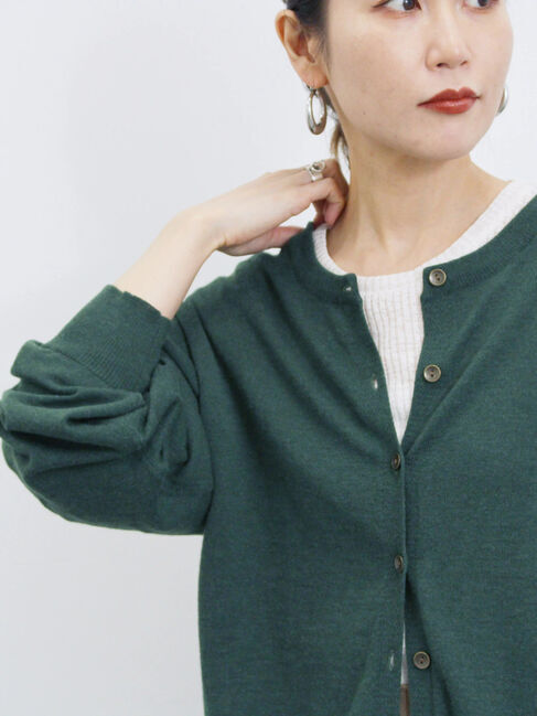 Samansa Mos2 blue「マルチスタイル前後2wayクルーネックカーディガン」|カーディガン|