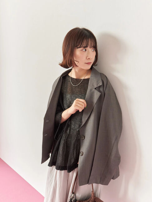 Samansa Mos2 blue「テーラードシャツジャケット」|シャツ・ブラウス|