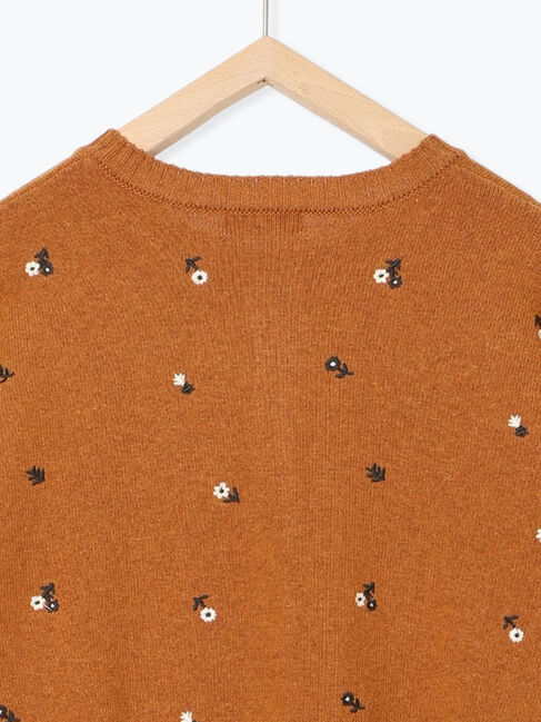 Samansa Mos2「花柄総刺繍ニットカーディガン」|カーディガン|