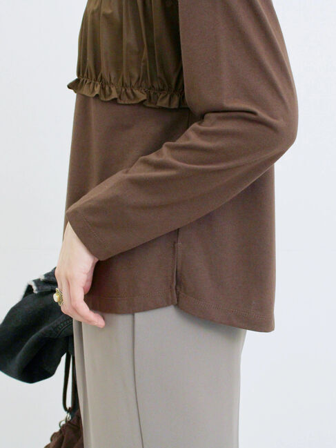 Samansa Mos2 blue「ビスチェドッキングカットソー」|Tシャツ・カットソー|