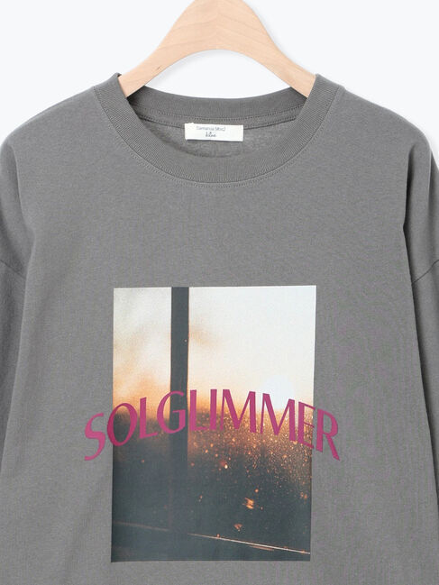 Samansa Mos2 blue「袖シフォンレイヤードプルオーバー」|Tシャツ・カットソー|