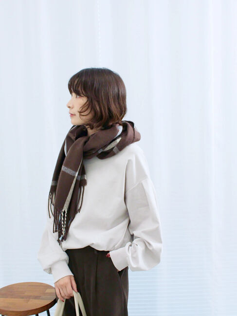 Samansa Mos2 blue「ポンチ袖タックプルオーバー」|Tシャツ・カットソー|