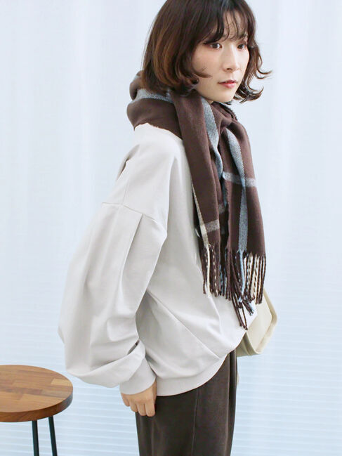 Samansa Mos2 blue「ポンチ袖タックプルオーバー」|Tシャツ・カットソー|