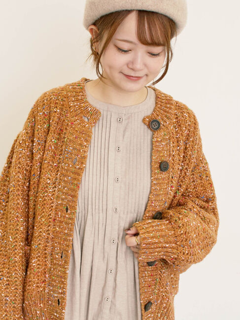 Samansa Mos2「カラーネップローゲージカーディガン」|カーディガン|