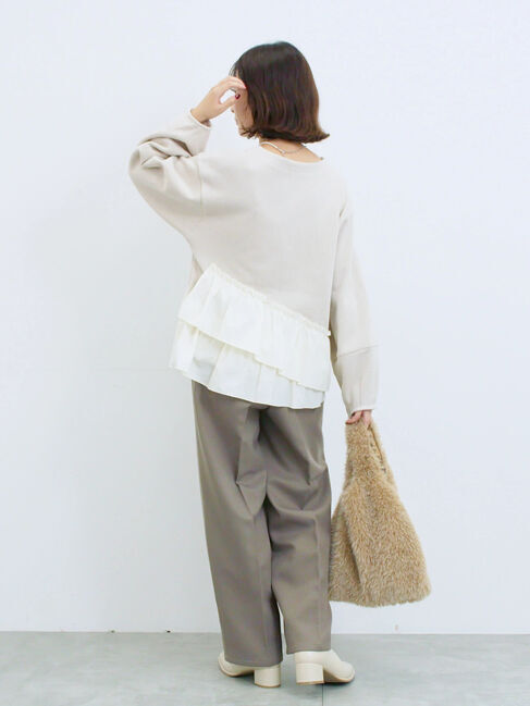 Samansa Mos2 blue「ペプラムドッキングプルオーバー」|Tシャツ・カットソー|