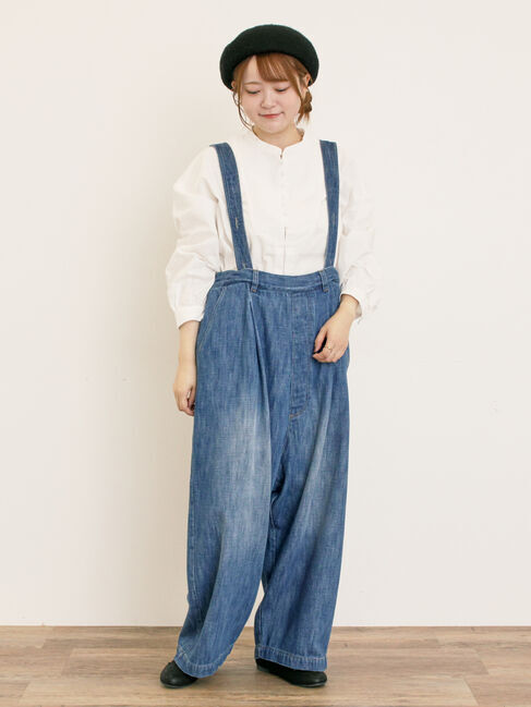 Samansa Mos2「デニム/ツイルサスペンダー付きパンツ」|その他|