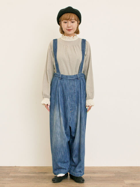 Samansa Mos2「デニム/ツイルサスペンダー付きパンツ」|その他|