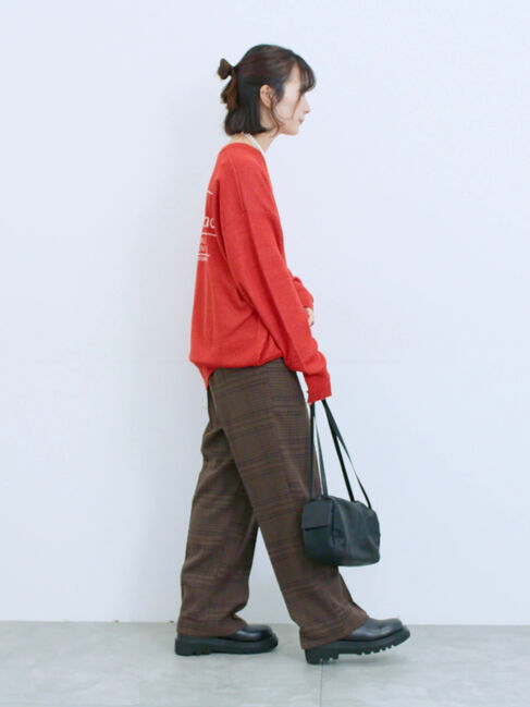 Samansa Mos2 blue「カチオン染めチェックパンツ」|その他|