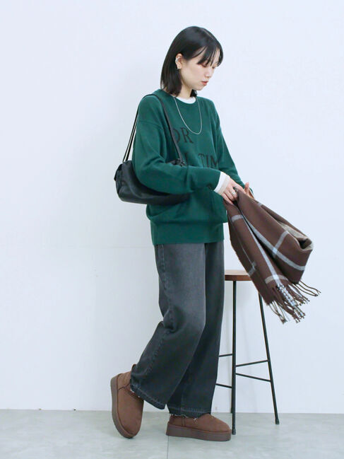 Samansa Mos2 blue「厚底ボアブーツ」|ショートブーツ|