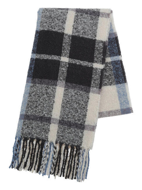 Samansa Mos2 blue「ブークレチェックマフラー」|その他|