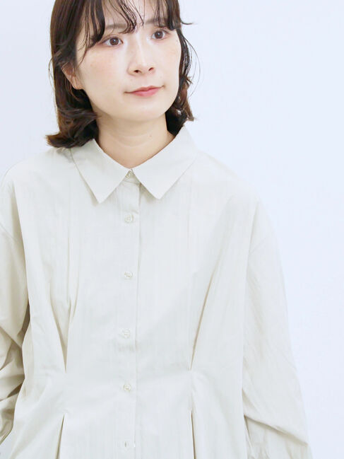 Samansa Mos2 blue「◎マットサテンタックシャツ」|シャツ・ブラウス|