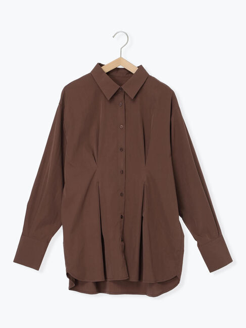 Samansa Mos2 blue「◎マットサテンタックシャツ」|シャツ・ブラウス|