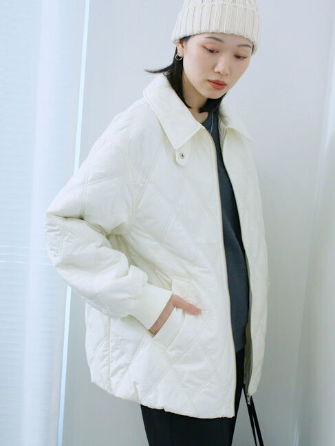 Samansa Mos2 blue「バルーンキルトジャケット」|その他|