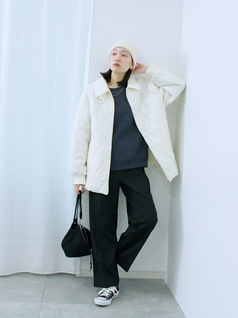 Samansa Mos2 blue「バルーンキルトジャケット」|その他|