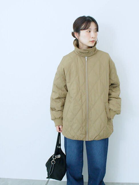 Samansa Mos2 blue「バルーンキルトジャケット」|その他|