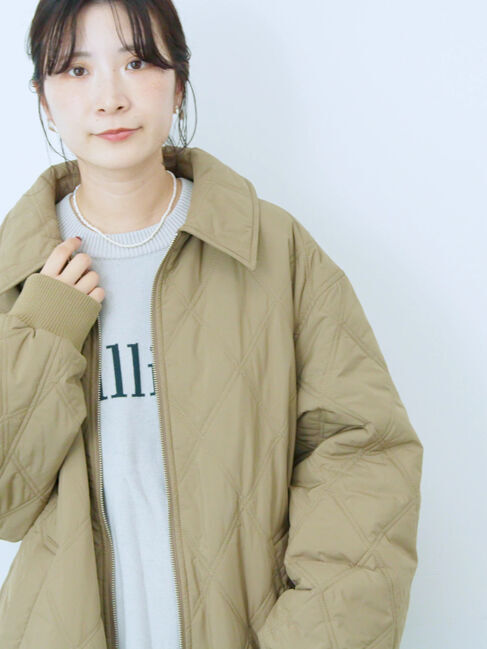 Samansa Mos2 blue「バルーンキルトジャケット」|その他|