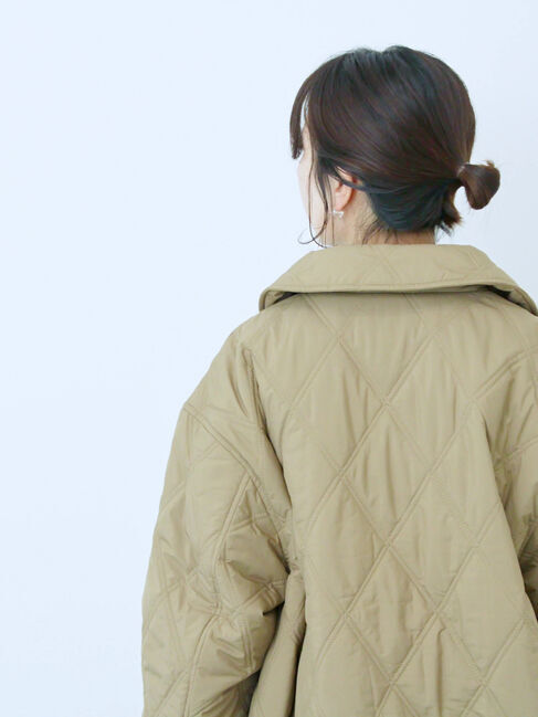 Samansa Mos2 blue「バルーンキルトジャケット」|その他|