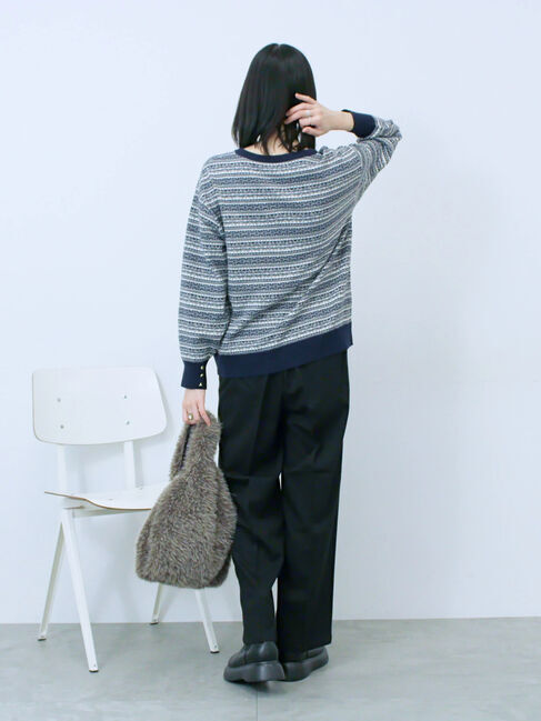 Samansa Mos2 blue「裏起毛ストレートパンツ」|その他|