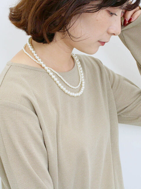 Samansa Mos2 blue「ラメリブプルオーバー」|Tシャツ・カットソー|