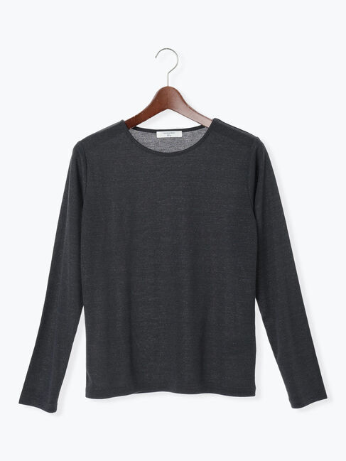 Samansa Mos2 blue「ラメリブプルオーバー」|Tシャツ・カットソー|