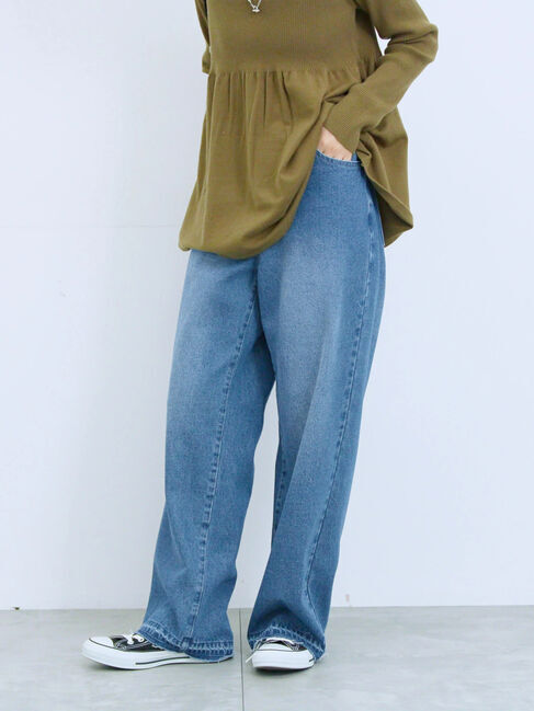 Samansa Mos2 blue「ストレートデニムパンツ」|その他|