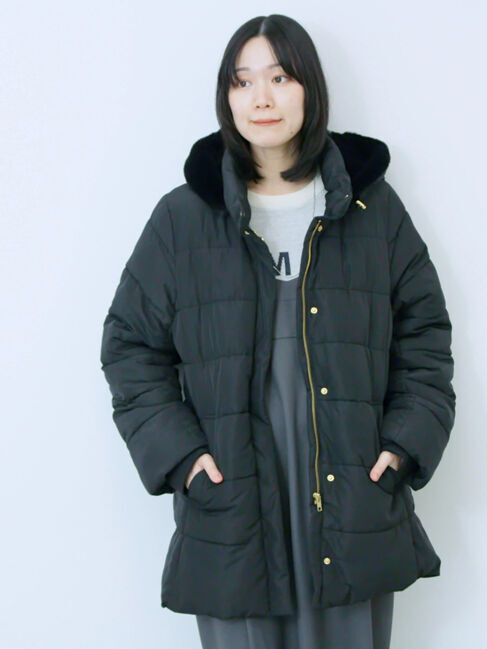 Samansa Mos2 blue「スタイルアップパデットコート」|その他|