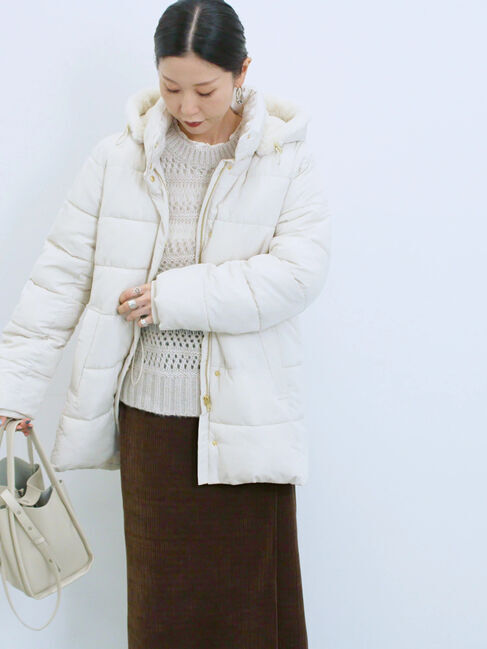 Samansa Mos2 blue「スタイルアップパデットコート」|その他|