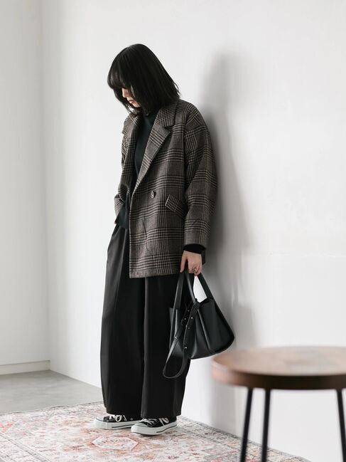 Samansa Mos2 blue「【Hug knit】袖ボリュームハイネックプルオーバー」|ニット・セーター|