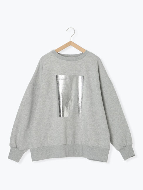 Samansa Mos2 blue「◎箔プリントスウェット」|Tシャツ・カットソー|