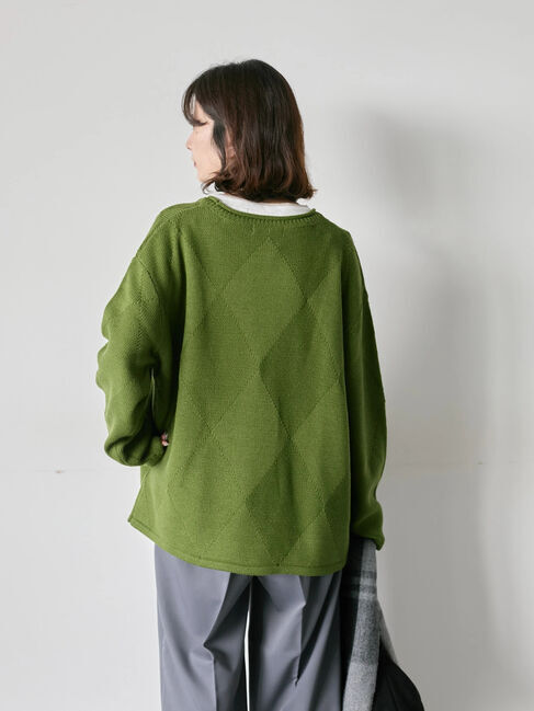 Samansa Mos2 blue「◎スクエア編みニット」|ニット・セーター|