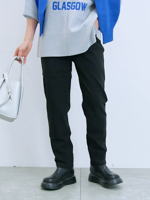 Samansa Mos2 blue「裏起毛ストレッチパンツ」|その他|