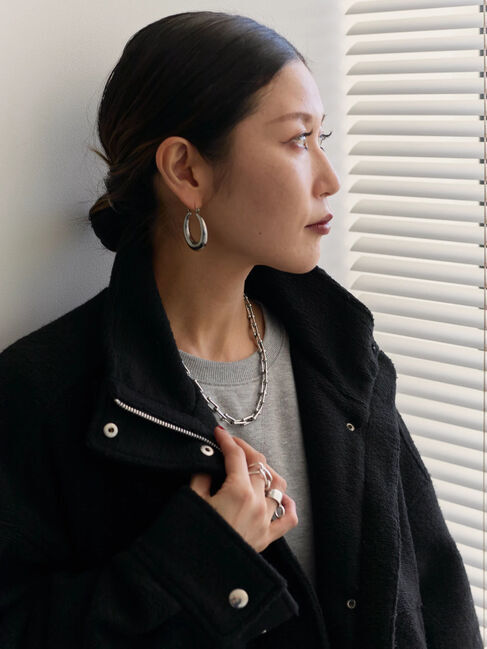 Samansa Mos2 blue「スライバーBIGブルゾン」|その他|