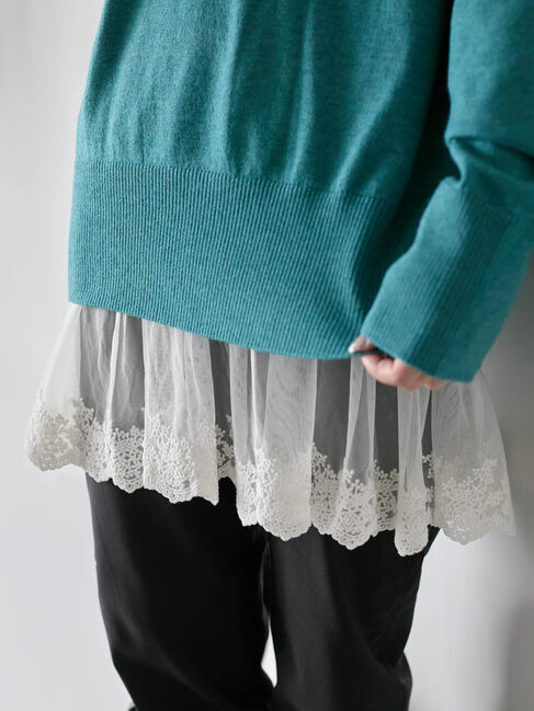 Samansa Mos2 blue「ペプラムプルオーバー」|Tシャツ・カットソー|