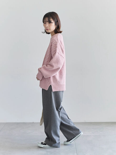 Samansa Mos2 blue「ヘリンボーンストレートパンツ」|その他|