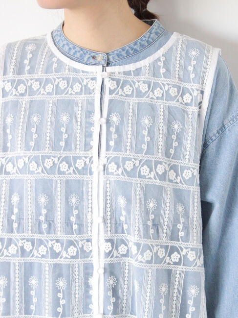 Samansa Mos2「裾スカラップレースベスト」|シャツ・ブラウス|