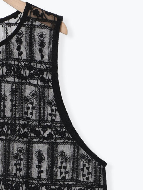 Samansa Mos2「裾スカラップレースベスト」|シャツ・ブラウス|