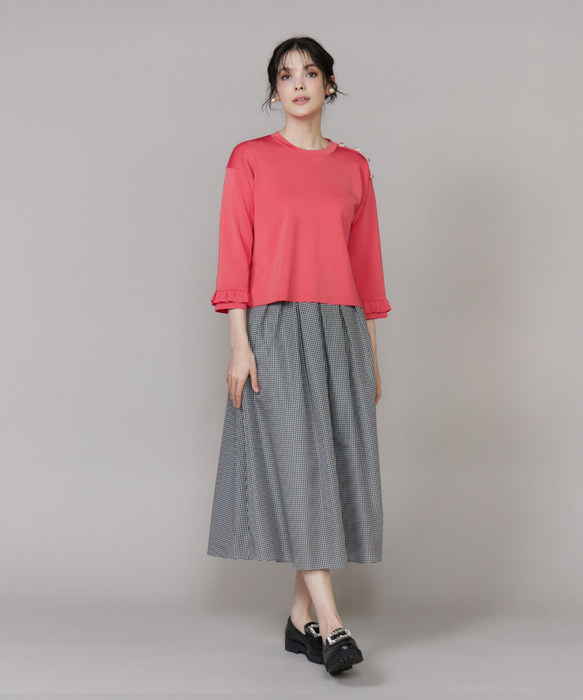 Maglie le cassetto「袖フリルニットプルオーバー」|ニット・セーター|