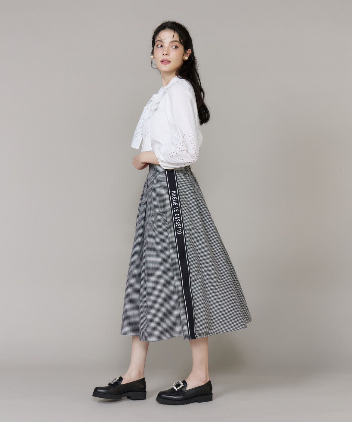 Maglie le cassetto「《M Maglie le cassetto》ロゴテープタックスカート」|スカート|