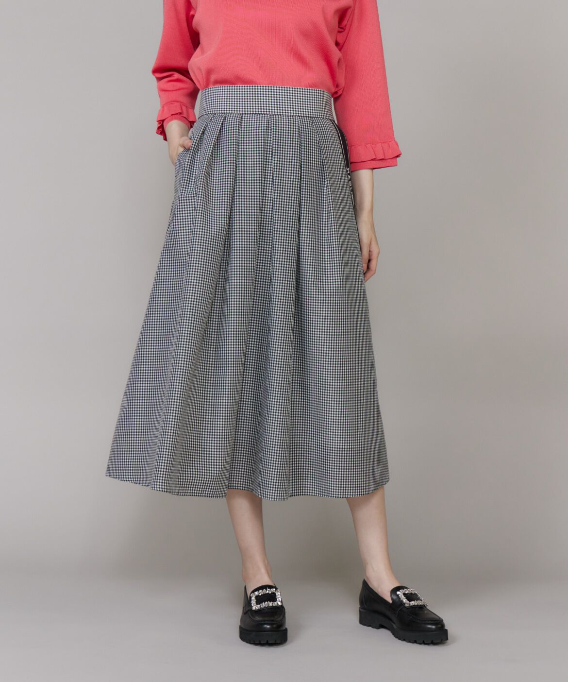 Maglie le cassetto「《大きいサイズ》ロゴテープタックスカート《M Maglie le cassetto》」|スカート|