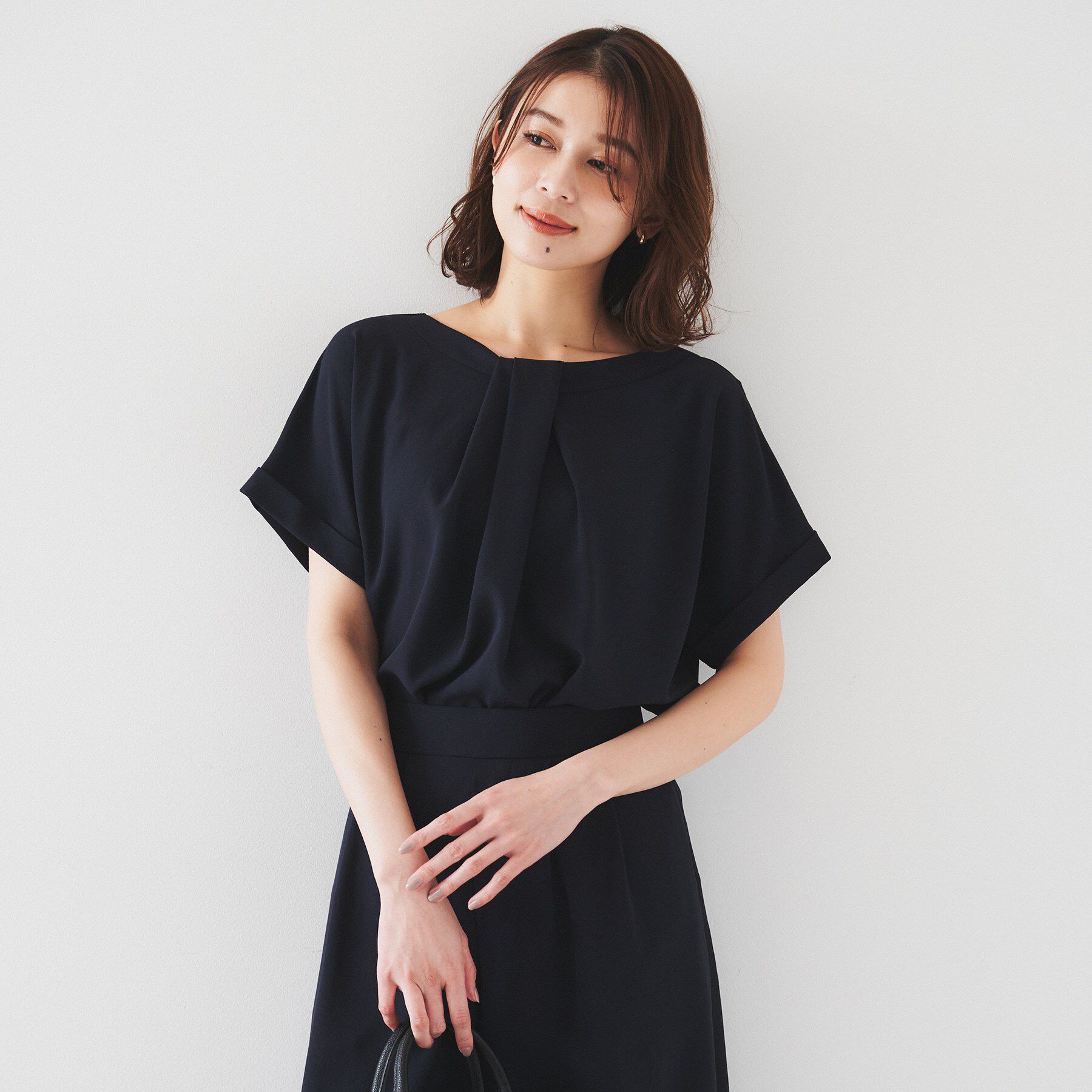 UNTITLED「【セットアップ可/接触冷感/イージーケア】リラクミスト　2WAYブラウス」|シャツ・ブラウス|