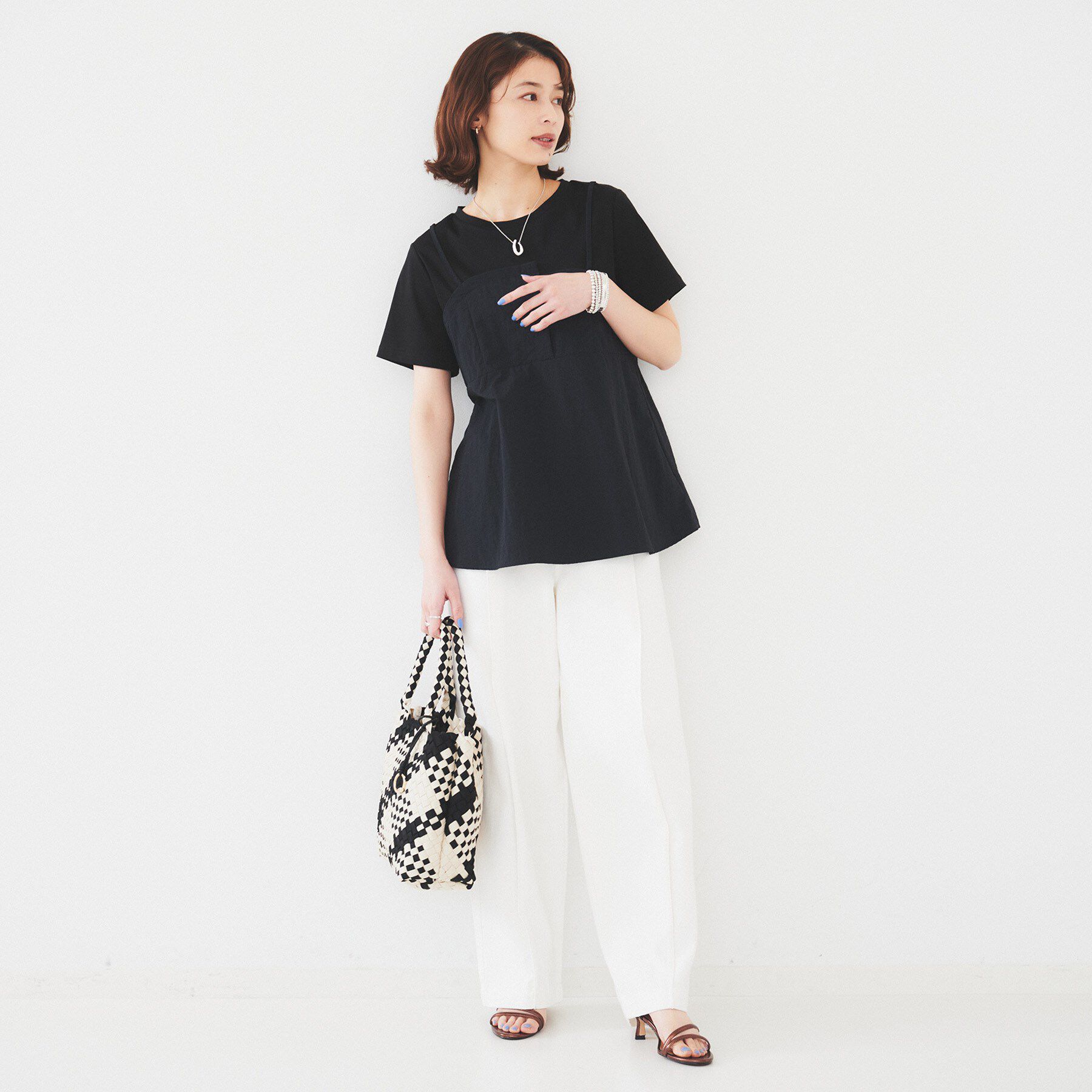 UNTITLED「【洗える/Tシャツ】ビスチェドッキングプルオーバー」|Tシャツ・カットソー|